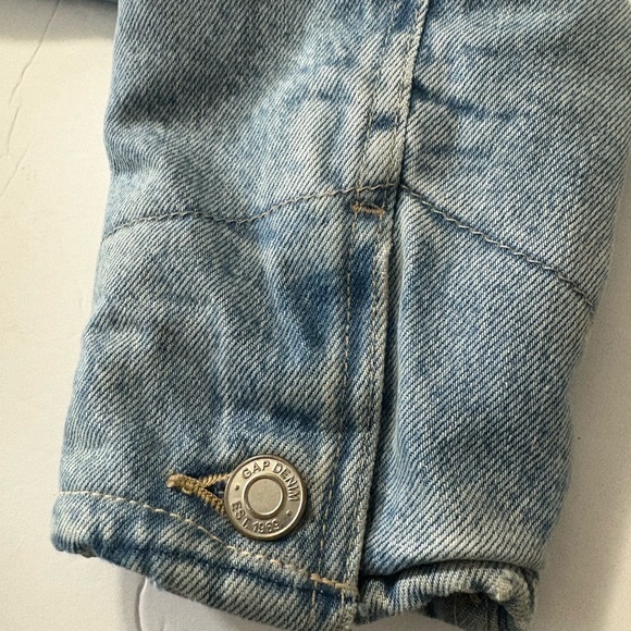 GAP Soft Denim Sherpa Button Front Jacket w Patch Pockets 1 Inner Pocket. XL - Picture 15 of 16